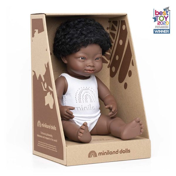 Baby Doll African Boy with Down Syndrome 38 cm - Bild 2