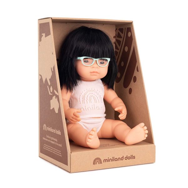 Baby doll asian girl with glasses 38 cm - Bild 2