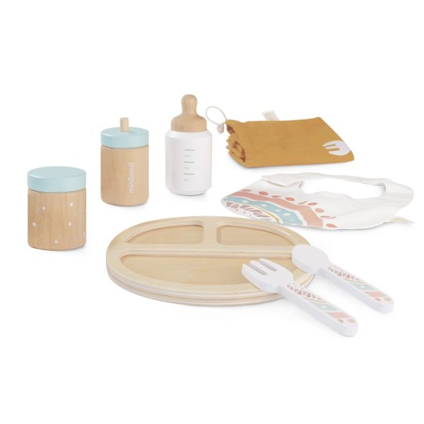 Doll wooden feeding set