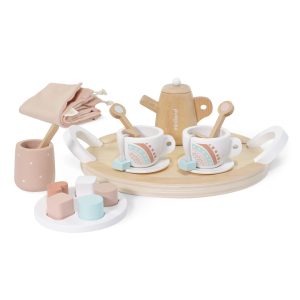 Doll wooden tea set