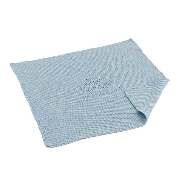 Knitted blanket aqua