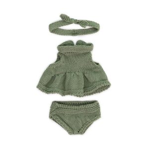 Knitted Doll Outfit 21cm- Dress & headband