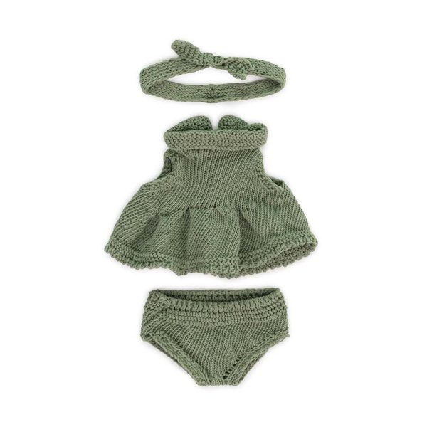 Knitted Doll Outfit 21cm- Dress & headband