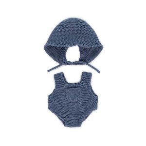 Knitted Doll Outfit 21cm - Romper & hood