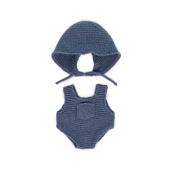 Knitted Doll Outfit 21cm - Romper & hood