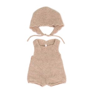 Knitted Doll Outfit Romper & Bonnet 38 cm