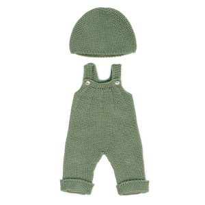 Knitted Doll Outfit Overall & Beanie Hat 38 cm