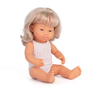 Baby Doll Blonde Caucasian Girl with Down Syndrome 38 cm