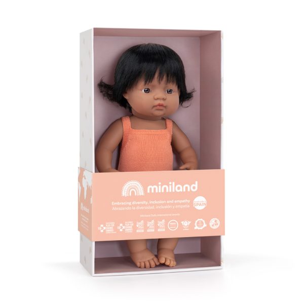 Baby doll latin girl with salmon rumpers 38 cm - Bild 2